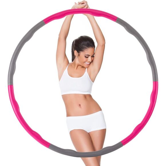 NIB- Overstock Europe Weighted Fitness Hula Hoop Pink with Blue - Picture 2 of 6